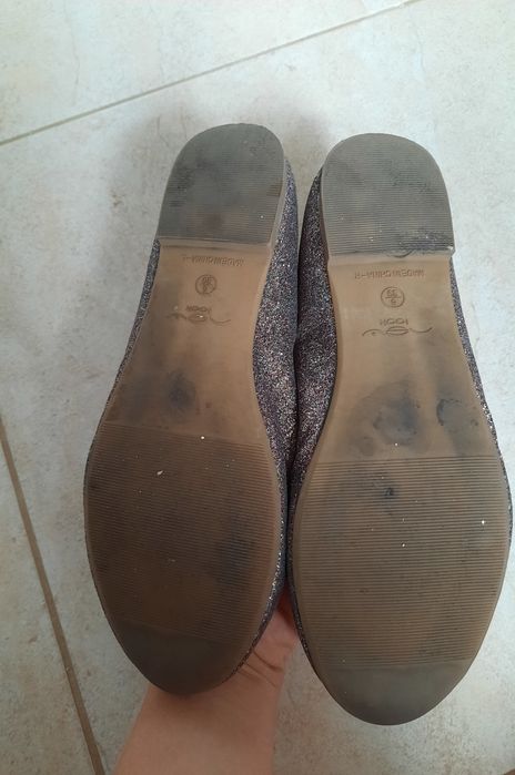 Baleriny baletki lordsy 39 New Look brokatowe glamour