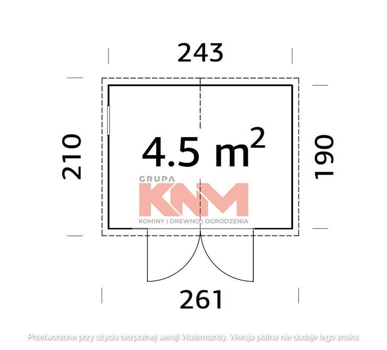 Narzędziowy domek o powierzchni 4,5m2, świerk skandynawski złóż do sam