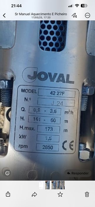 Bomba para furo de agua trifasica