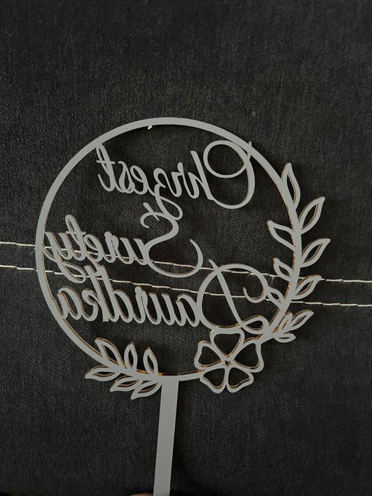 Lustrzany topper na tort Chrzest Święty Dawidka