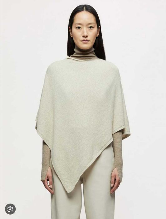 Брендовое стильное пончо накидка смесевой кашемир шерсть jigsaw италия