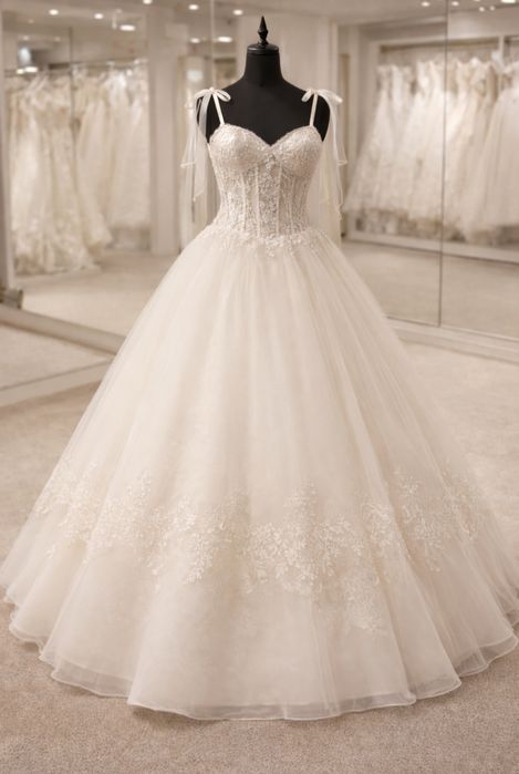 Весільна сукня сваровські камені, прозорий корсет