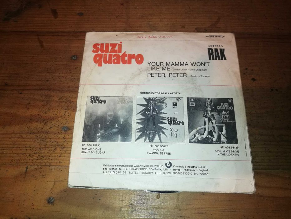 Suzi Quatro - Your Mamma Won't Like Me SINGLE
