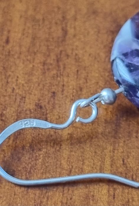 Srebrne kolczyki z ametystów 925