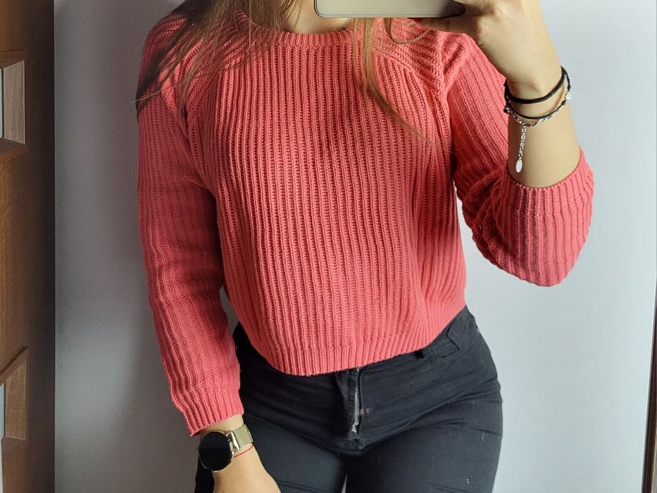Różowy sweter XS