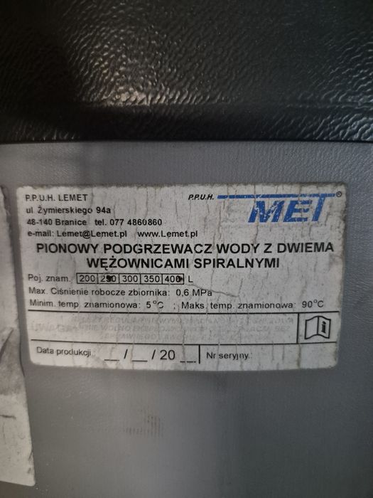 Zasobnik na wodę 300 l podwójna wężownica