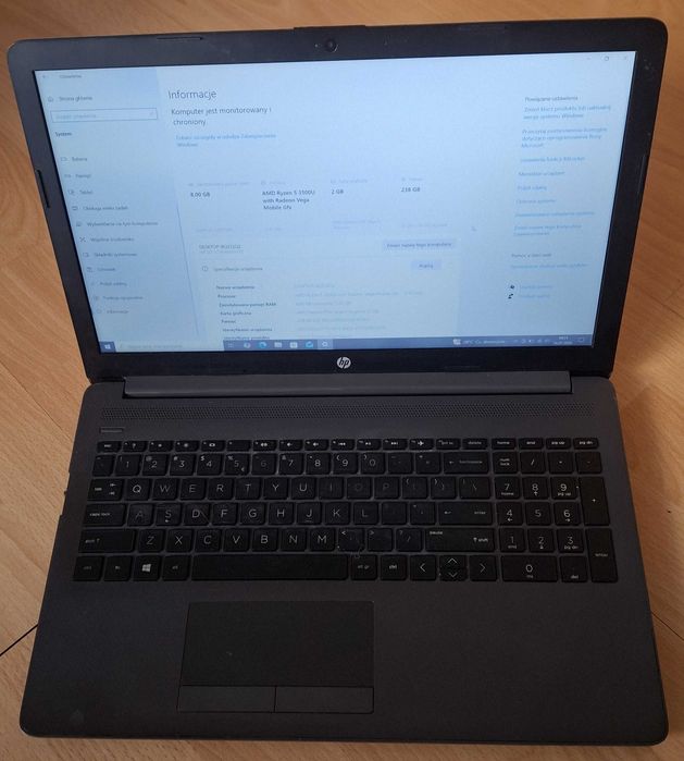 Laptop HP 255 G7 Ryzen 5 3500U 8GB RAM 256GB M.2 NVMe