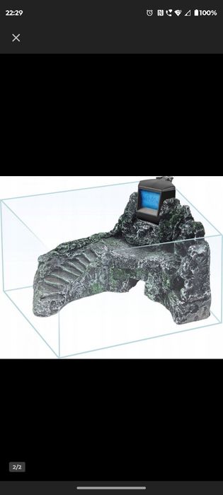Akwarium, Żółwiarium z tłem 3D, filtrem i grzałką 30x20x22 cm