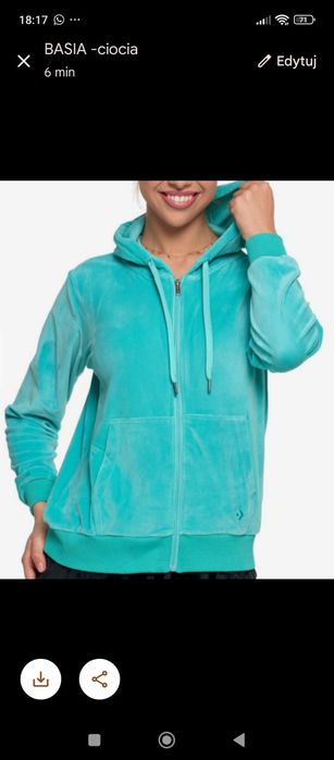 Bluza welur XL rozpinana