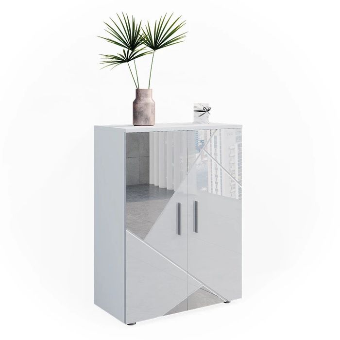 Szafka Midi Vicco Irma 60 × 81 cm – biały wysoki połysk