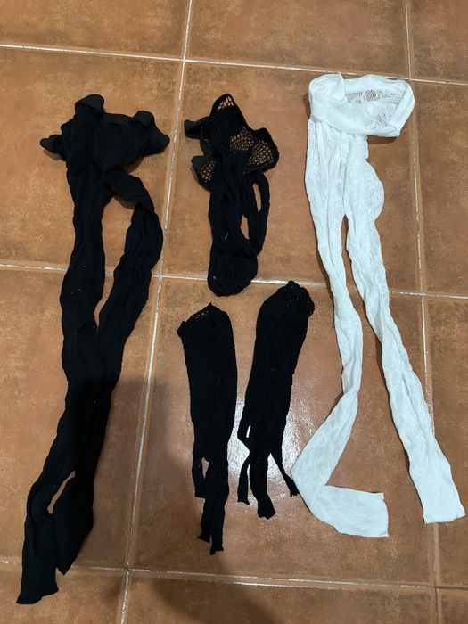 Meias-calças e meias até o joelho para mulheres.