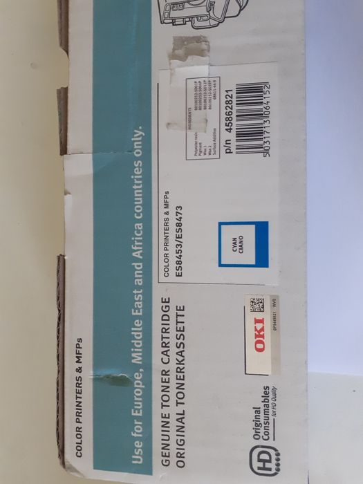 OKI-голубой-оригинальный тонер-катридж ES8453/ES8473 модель 45862821