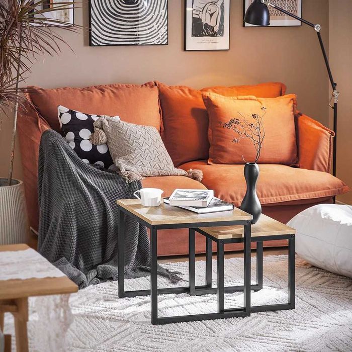 SoBuy FBT42-N Stolik kawowy zestaw 2 stolików Stolik kawowy  boczny