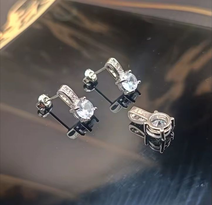 Набір срібло 925s ланцюжок сережки срібний серебро цепочка серьги