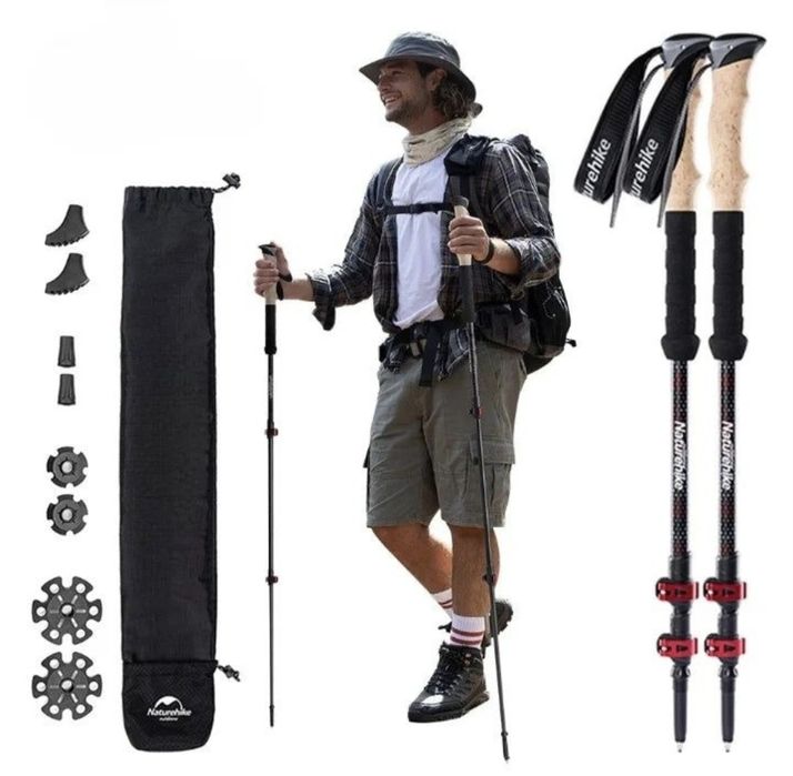 Трекінгові карбонові палиці Naturehike