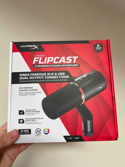 Kit microfone HyperX FlipCast + braço Rode PSA1+ - c/ caixas e faturas