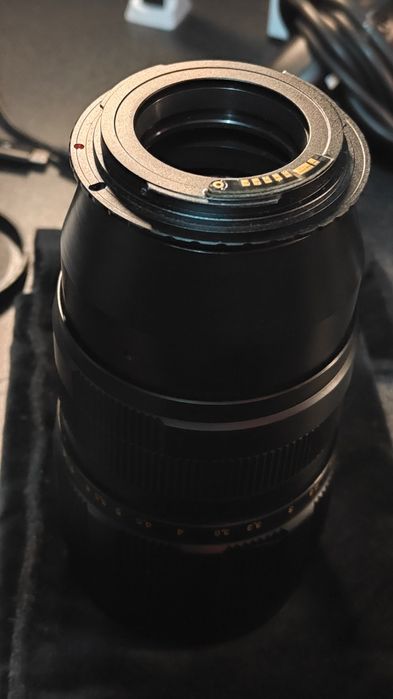 Objetiva Jupiter 200mm F4 - M42 mount + adaptador Canon