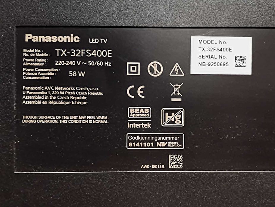 Telewizor Panasonic 32" LED TX-32FS400E czarny z pilotem, okazja