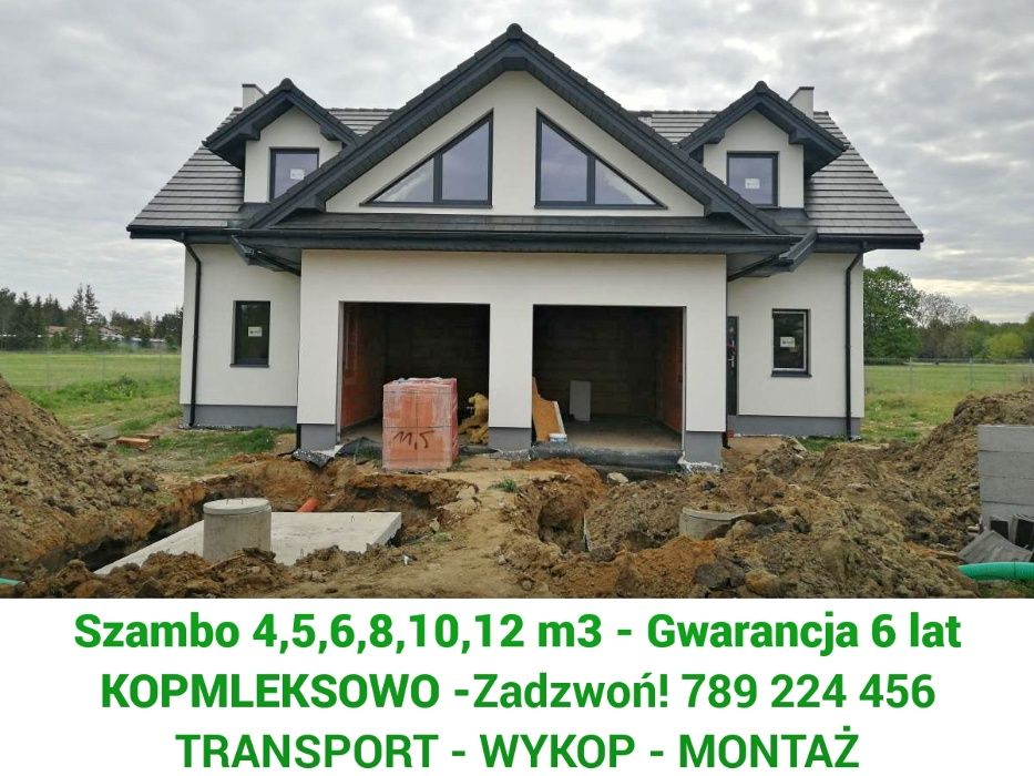 Szamba betonowe zbiorniki na szambo 4,6,8,10,12 z WYKOPEM Lublin tanio