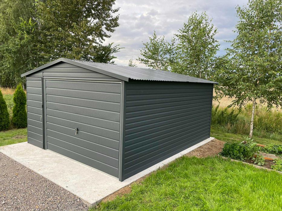 Garaż blaszany 4x5 . Wzmocniony PROFILAMI. Producent SZYBKA REALIZACJA