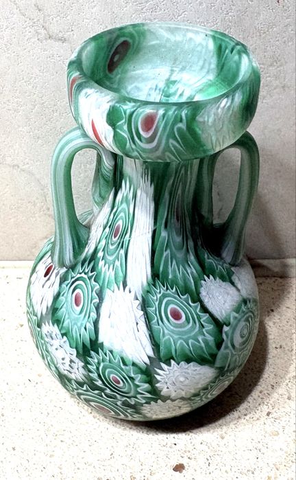 Lindissima pequena antiga jarra Millefiori Murano de Fratelli Toso de 1920