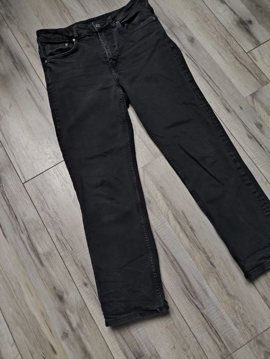 jeansy proste straight high waist wysoki stan ankle