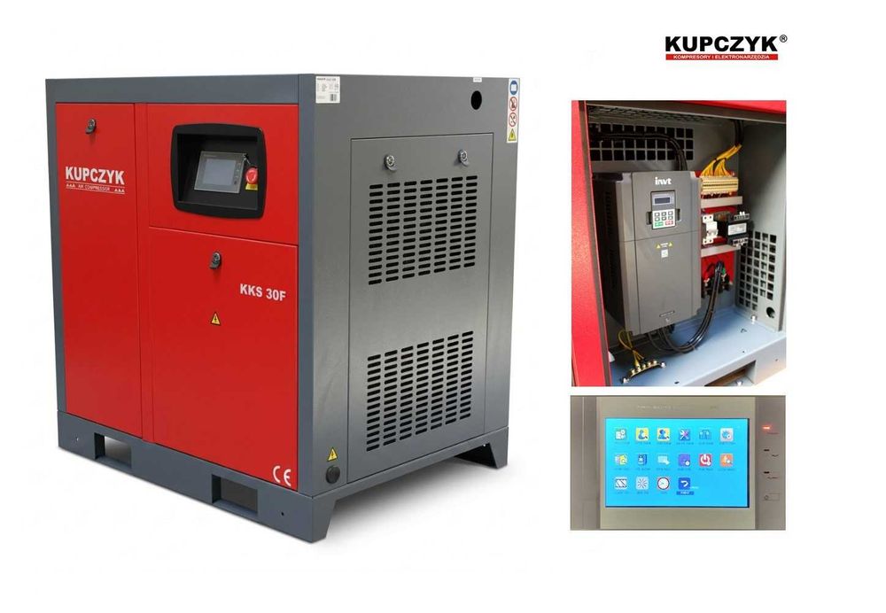 Kompresor śrubowy 22 kw KKS 30 F 1400-3000 l/min Kupczyk