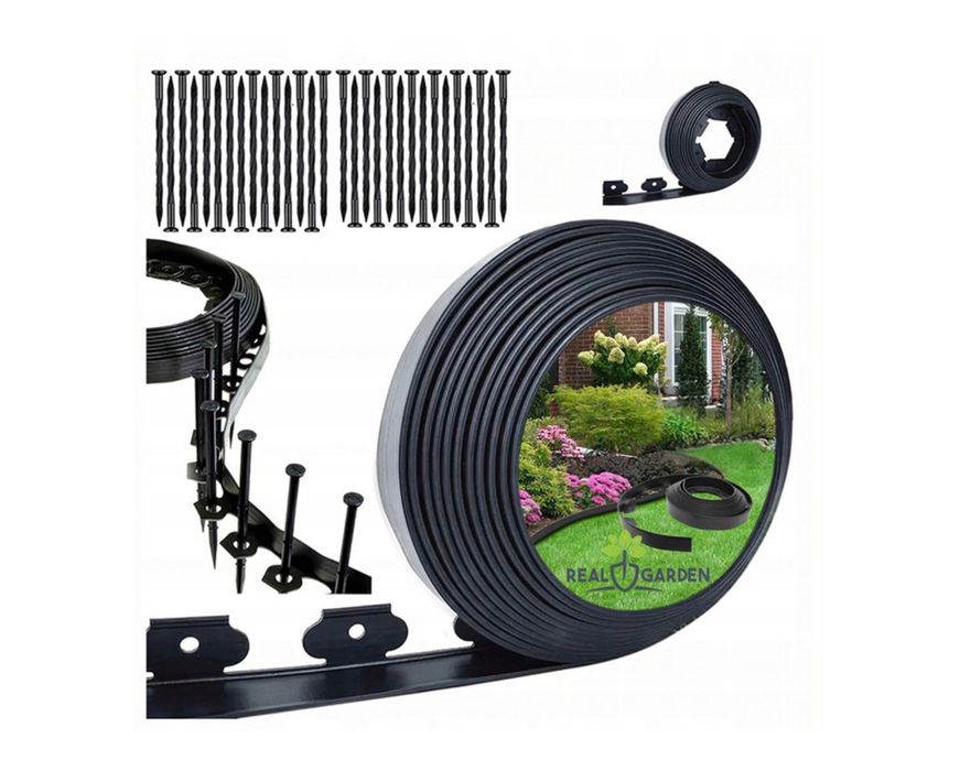 Obrzeże Trawnikowe Ogrodowe 5x5cm 20m Zestaw 60 Kołków Kotwy Ogród