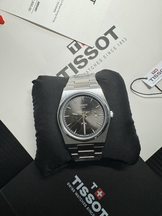 Чоловічий годинник Tissot PRX (У наявності) / Сталевий та каучуковий ремінець
