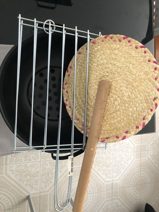 Fogareiro grelha e abanico