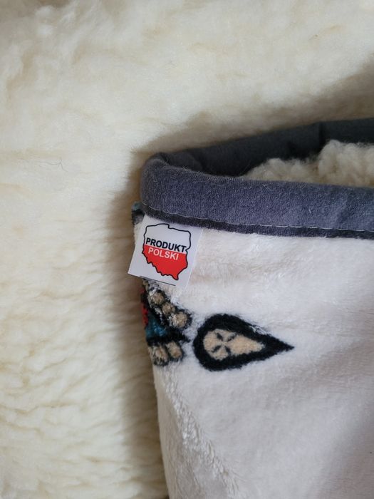 Koc dwuwarstwowy polar wełna góralski