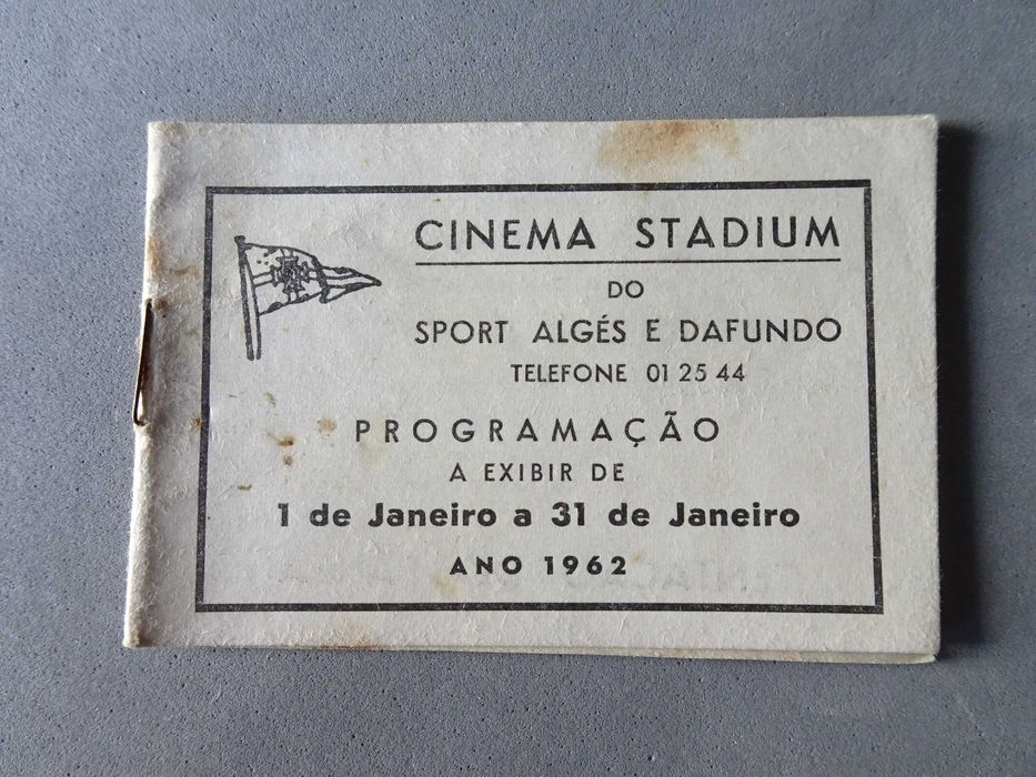 Programa Cinema Stadium Sport Algés e Dafundo Janeiro 1962