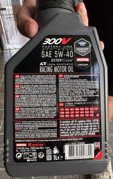 Óleo Motul 300v 5w40 4T 1L