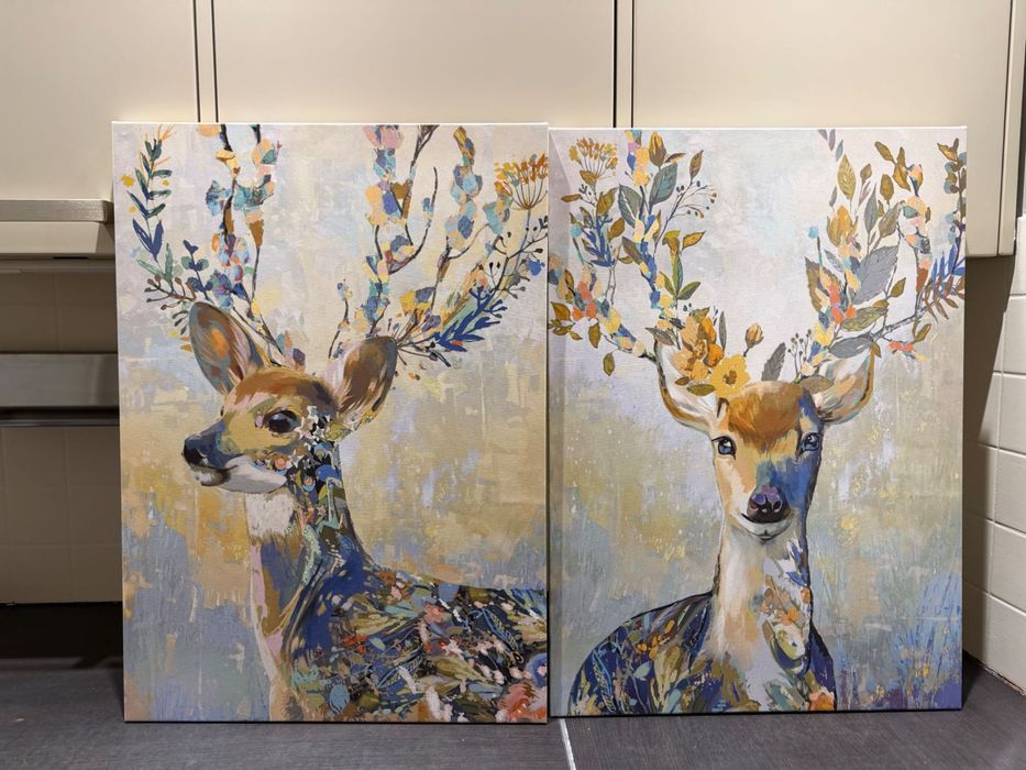 Obraz, kolorowy renifer, 50x70 cm