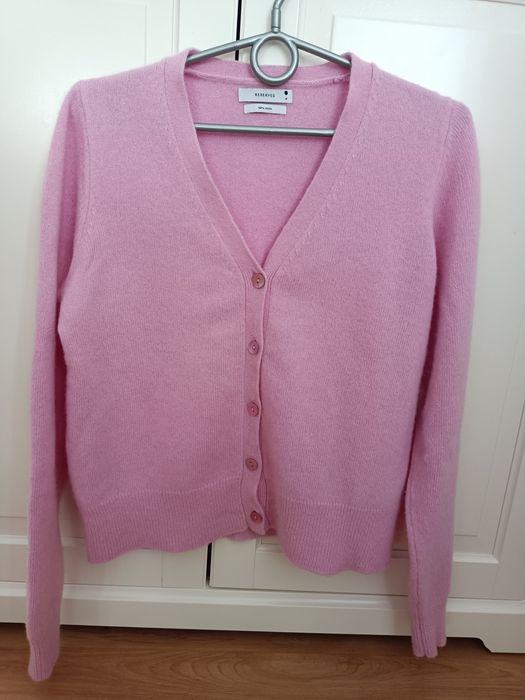 Sweter kardigan rozmiar M 100% wełna Reserved jasny róż