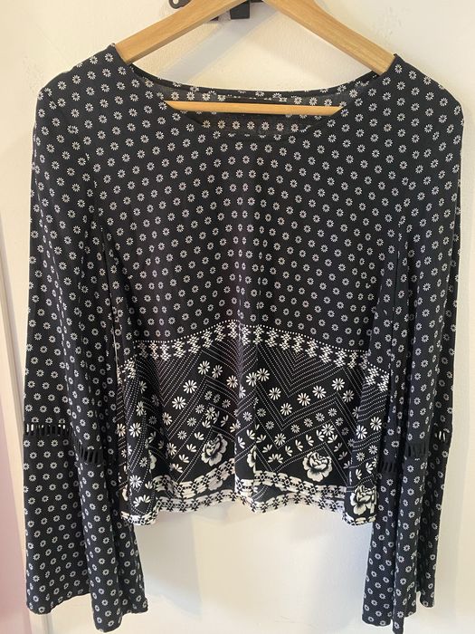 Blusa  estamoada com manga