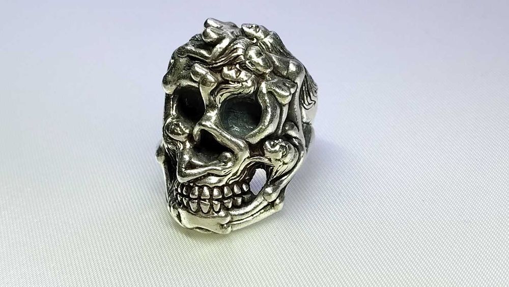 Srebrny sygnet - 925 - czaszka - nr 031