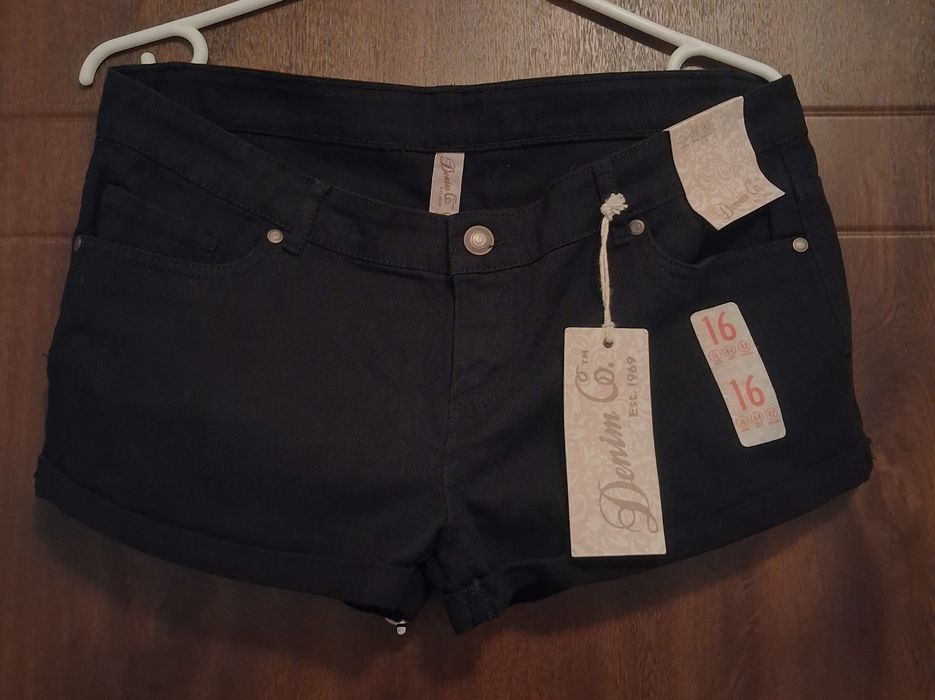 Jeansowe czarne spodenki szorty Denim Co 16/44 (44/46)