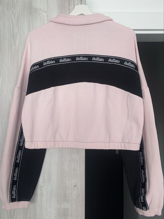 Hollister kurtka biodrówka bluza rozpinana na suwak krótka boxy różowa