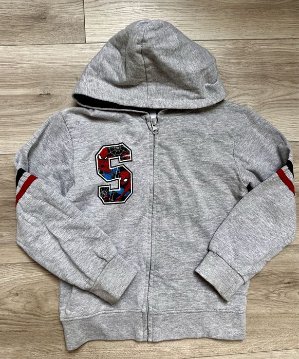 Nowe spodnie + bluza z kapturem rozpinana Spiderman 110