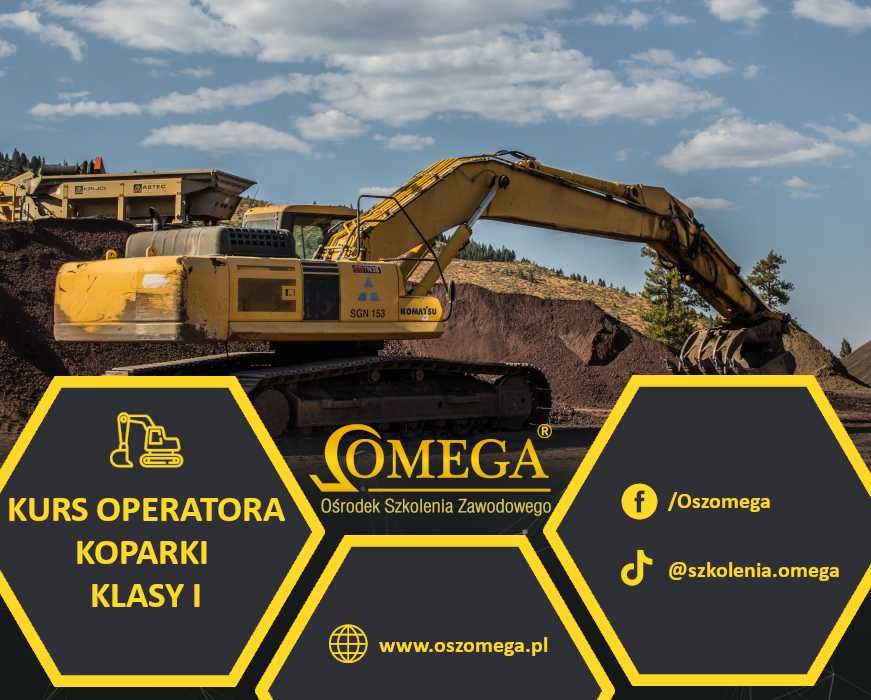 2600zł Kurs na KOPARKI kl. I, szkolenie koparka,  2.03, 30.03, 4.05