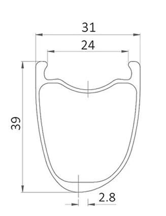 Koła karbonowe carbon Gravel szosa PRO-WAY GR2 40mm 1360g!