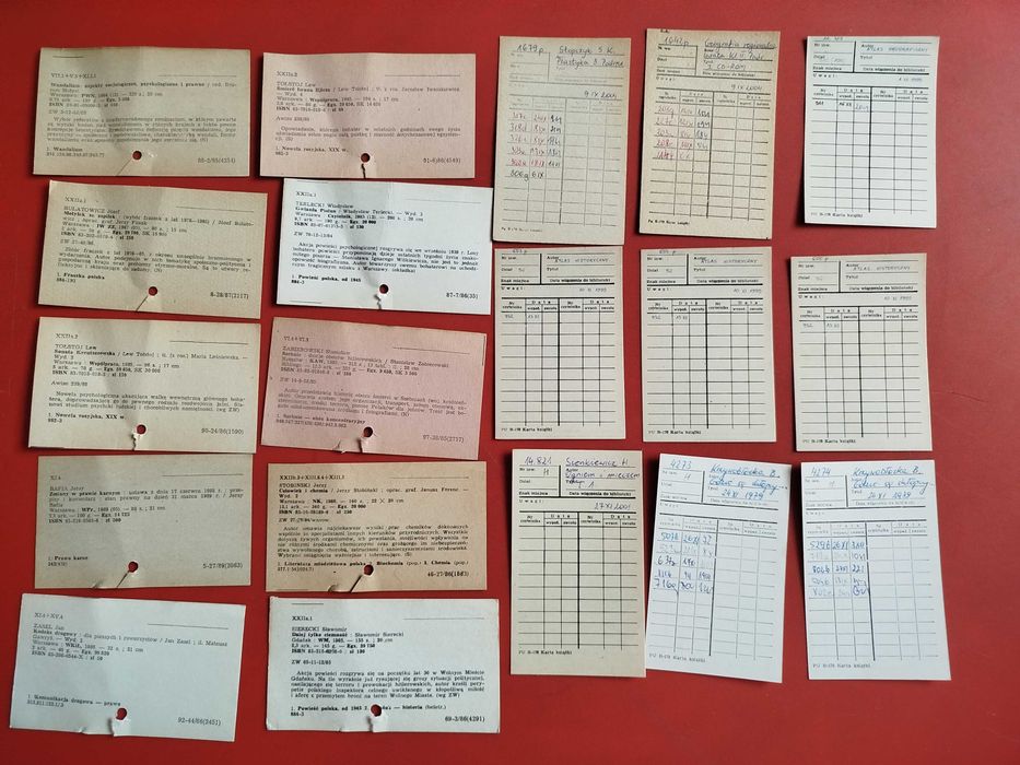 Stare karty biblioteczne, karty książek, karta katalogowa (15)