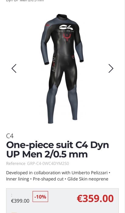 Гідрокостюм C4 Dyn Up 2/0,5mm