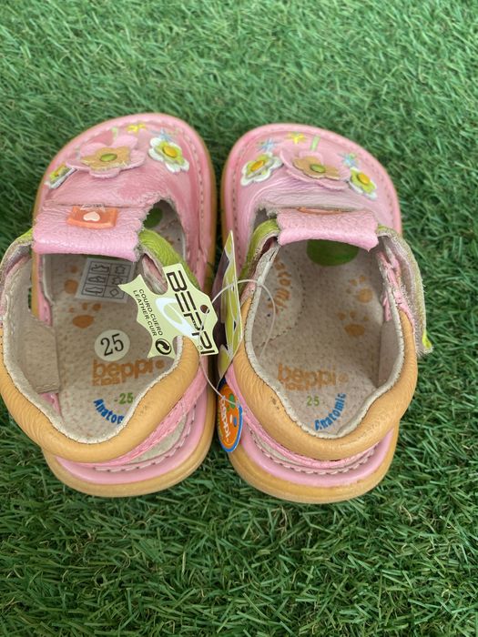 Sandalias Beppi menina tamanho 25 pele natural
