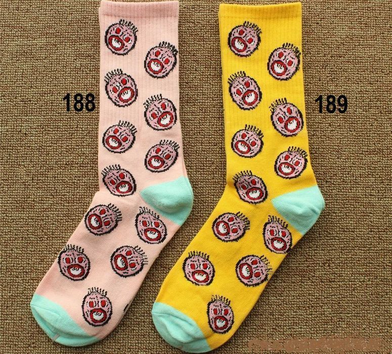 Молодежные високие хайповые носки с котом Rip N Dip Fuck Cat