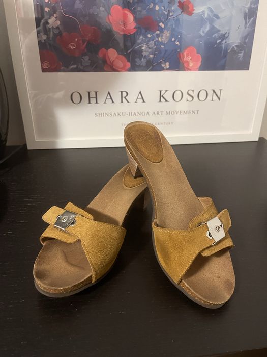 Klapki skórzane Scholl, rozmiar 38