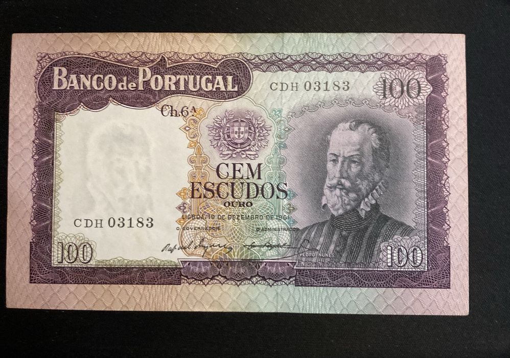 Nota de 100$00 Pedro Nunes de 19/12/1961 q/nova