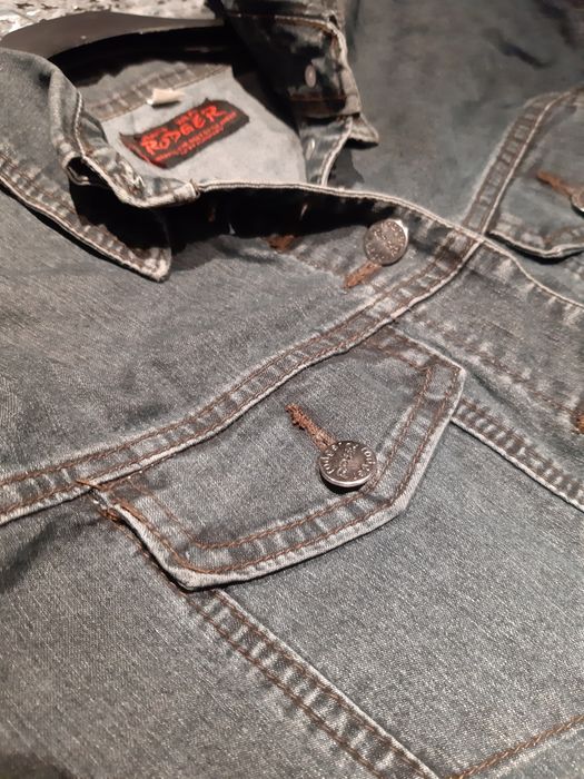 Kurtka xxl katana jeansowa cienka bluzka koszula damska boho kurteczka