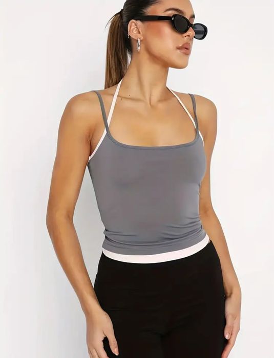 Майка топ сірий